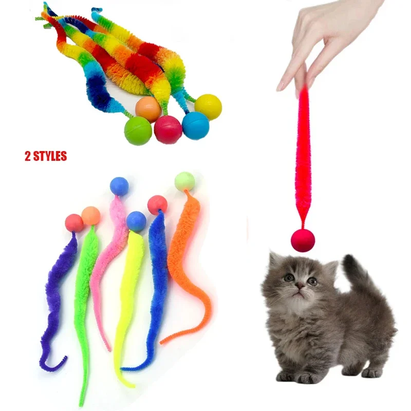 

Cat interactive toys Tickle Cat Colorful Bouncing Ball Pet Supplies Puzzle Teasing Indoor Cat Worm Caterpillar Elastic Toy