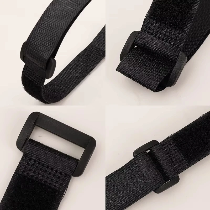 Schwarze Klettbänder wiederverwendbar aus Nylon Haken und Schlaufen Kabelbinder verstellbare Drahtbefestigung Spannbänder Kabelorganizer hält Leitungen geordnet verhindert Verwicklungen geeignet für Haus Büro Elektroni – Detail 9