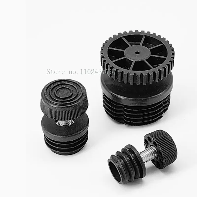 M8/M10 البلاستيك قابل للتعديل الأنابيب الداخلية التوصيل الأسود جولة/مربع المسمار وسادة للقدم التسوية وسادة الجوز #2