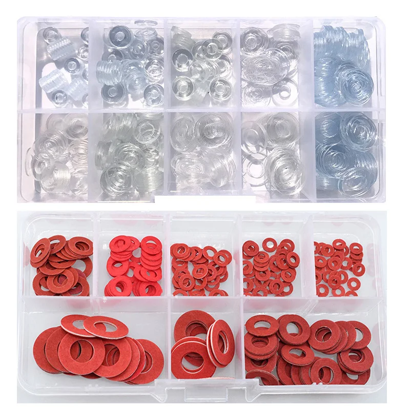 M2 M2.5 M3 M4 M5 M6 M8 Nylon Gasket Transparent PVC Washer Red Steel Paper Plastic Flat Washer Spacer Insulation Gasket Ring Kit