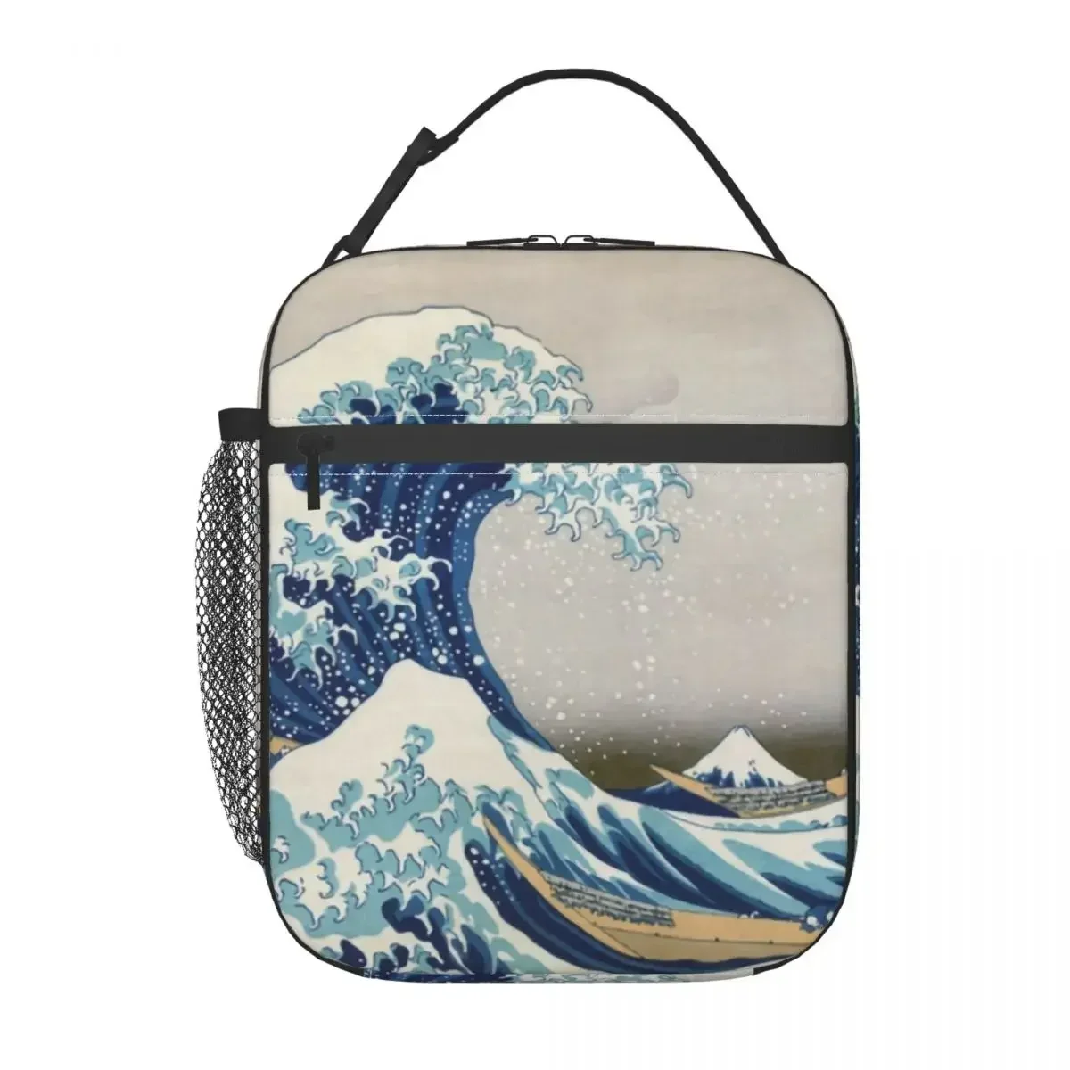 Under The Wave Off Kanagawa Thermal Insulated Lunch Bags Katsushika Hokusai Resuable  Tote for School Storage Food Box