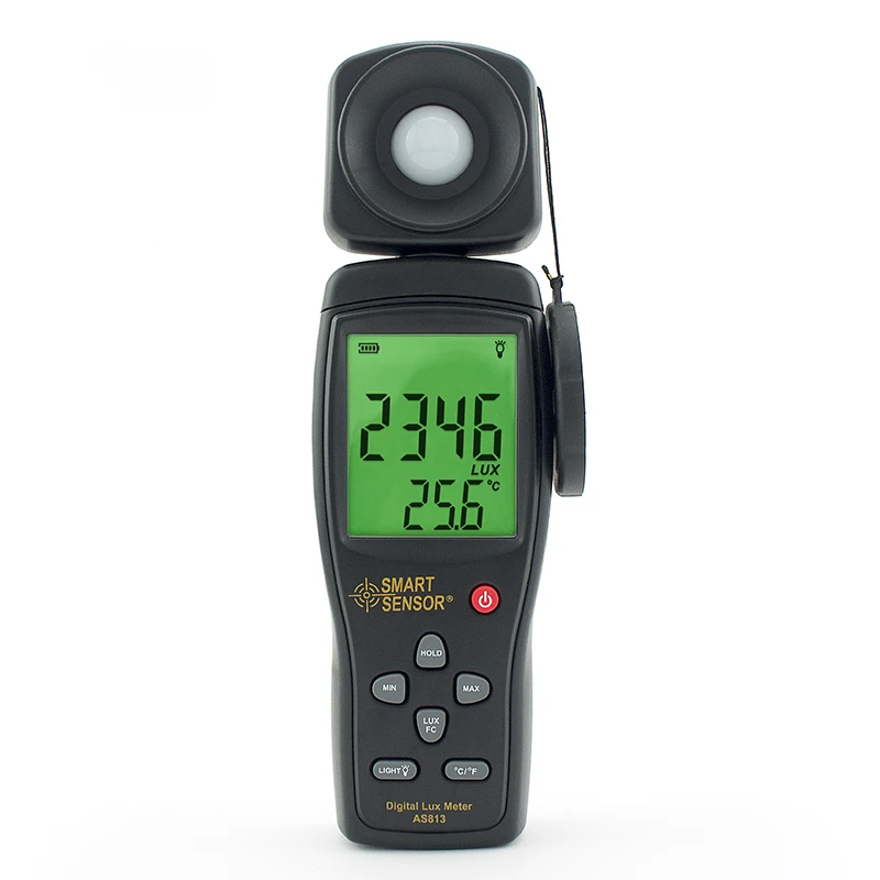 

New Original Smart Sensor AS813 Digital Luxmeter Light Meter Lux/FC Luminometer Photometer 100,000 Lux Spectrometer