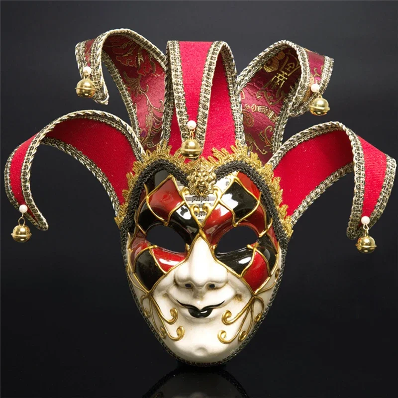 Máscara de grieta de Joker de bola de Mascarada para mujeres y hombres, máscaras de fiesta venecianas musicales, máscara de Mardi Gras de boda de Halloween, máscara de fiesta de vacaciones