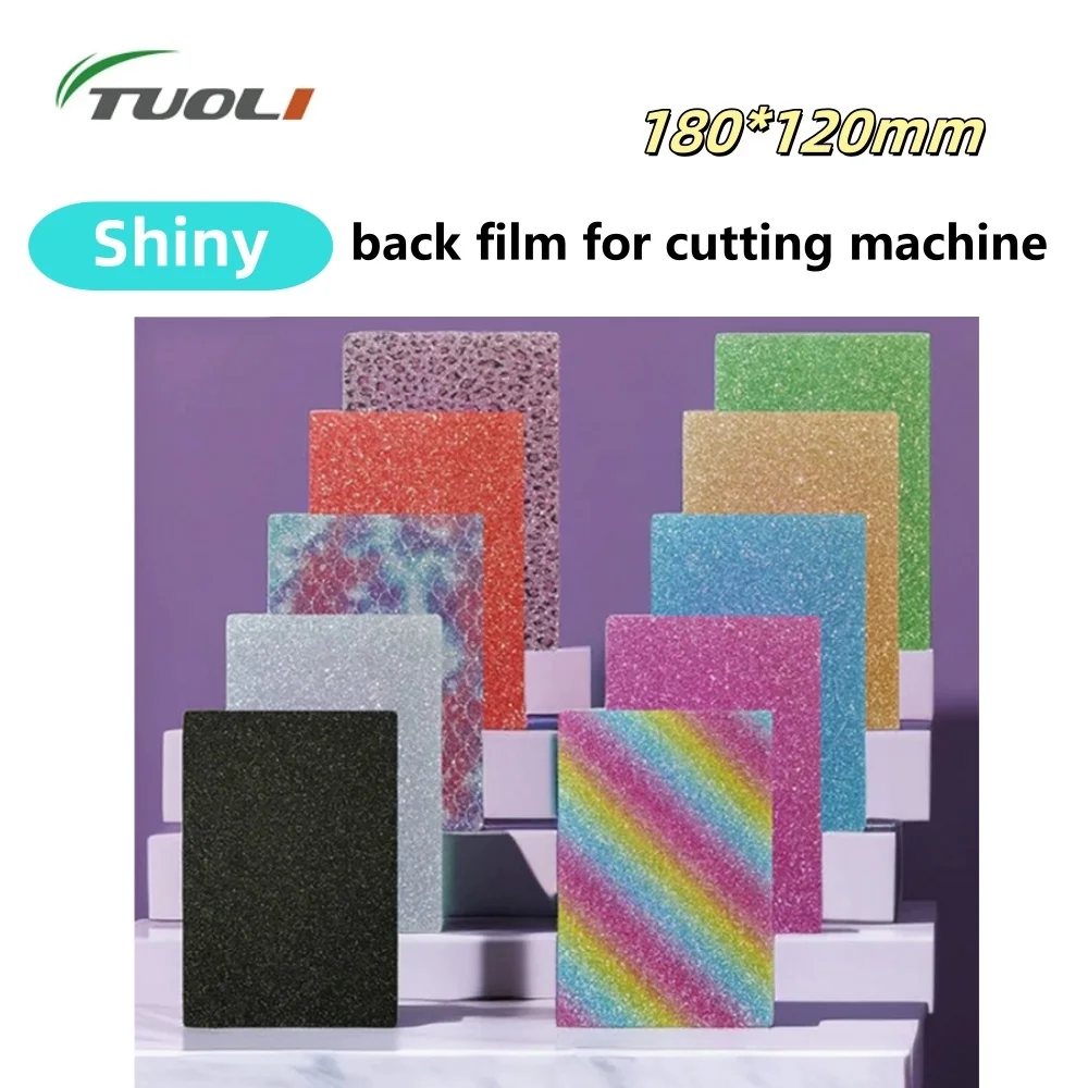 

TUOLI 10pcs Glitter Flash Diamond Back Film Phone Protector Back Stickers Decorative Film for Any Intelligent Cutting Machine