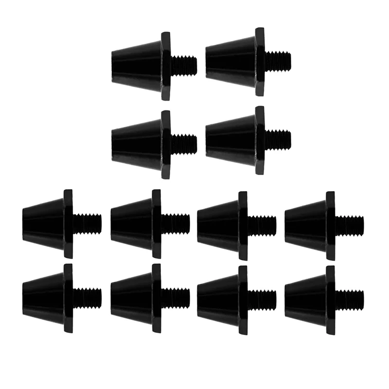 

AU-12PCS Boot Spikes 11Mm M5 High Hardness Stud Replacement For Outdoor Athletic Sneakers Sports Black
