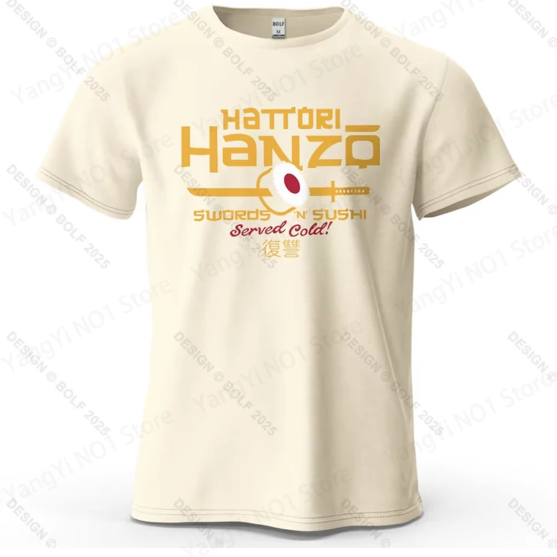 Hattori Hanzo Bedrucktes Herren-T-Shirt aus 100 % Baumwolle, übergroßes Anime-Mode-Grafik-T-Shirt für Damen, Tops, Streetwear, kulturelle Kleidung – Detail 6