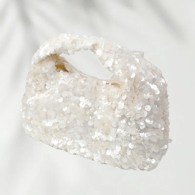 

2025 блестящие белые женские сумки с блестками, роскошные элегантные вечерние клатчи, изысканный маленький женский вечерний свадебный кошелек, клатч