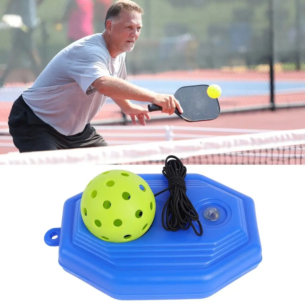 Blue Pickleball Trainer Octagon 40 Holes Solo Pickleball Trainer High Elasticity Sports Training Rebound Ball Indoor Outdoor