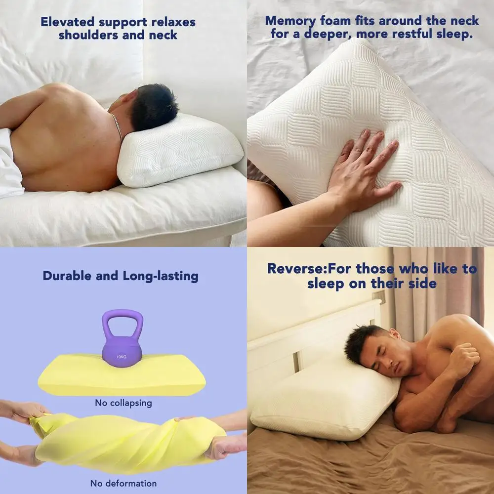 

Подушка из пены с высокой плотностью наполнения 7 дюймов для сна на боку с широкими плечами, с мягкой поддержкой, дышащим моющимся чехлом, стандартный размер