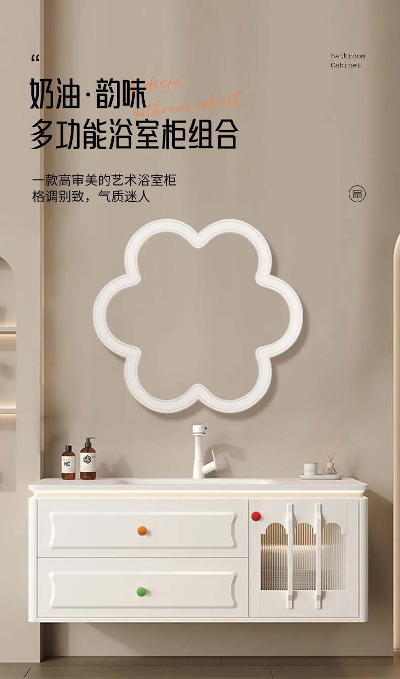 

Bathroom cabinet combination, ceramic integrated basin, washbasin cabinet, washbasin cabinet, washbasin table.