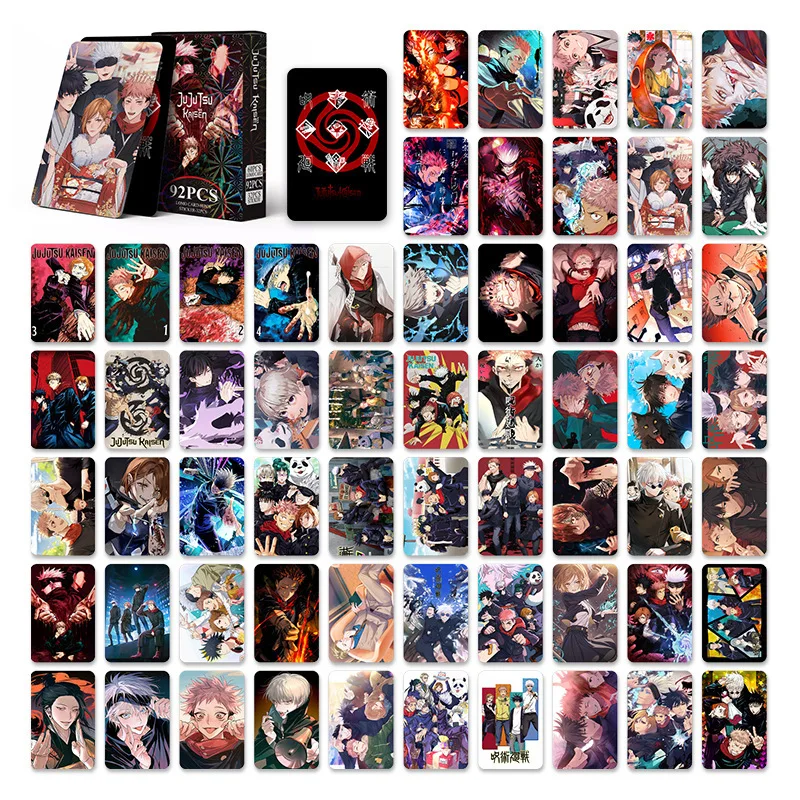 92pcs Jujutsu Kaisen Yuji Itadori and Gojo Satoru Cards New Creative Cartoon and Cute Fashion Portable Student Notebook Stickers view 6