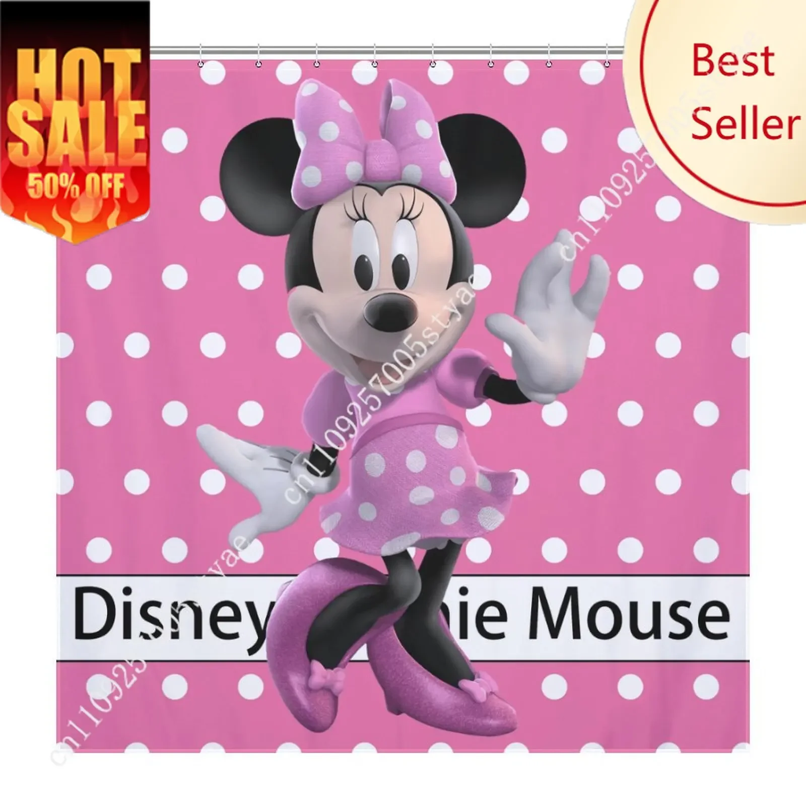 

Minnie Mouse Shower Curtain Disney Cartoon Movie Kids Cute Animal Bathroom Home Party Decor Waterproof Custom Bath Curtain
