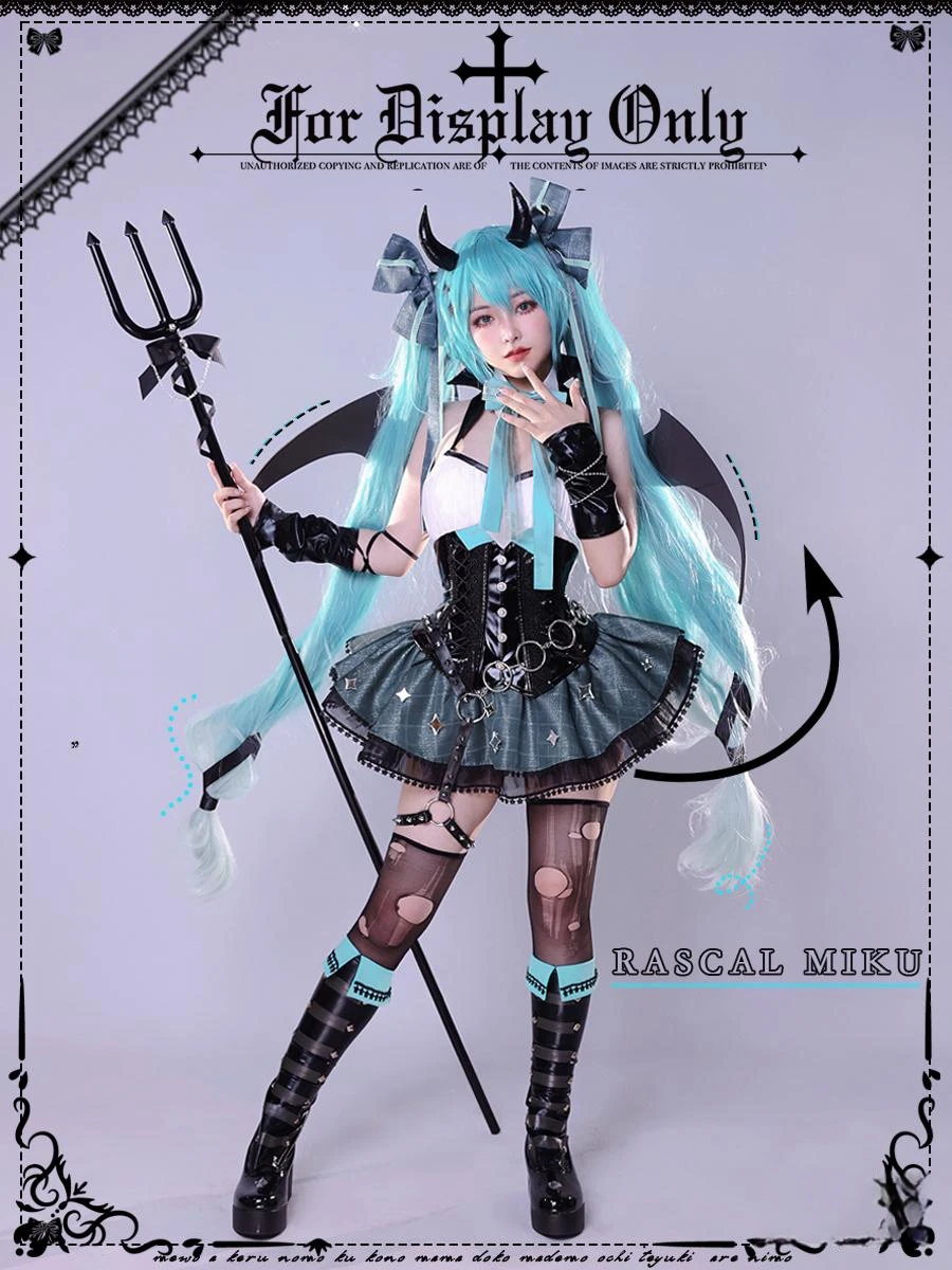 Mikuu Kleine Duivel Cosplay MIKUU Wasbeer Schurk Cosplay Kostuum Meisje Mikuu Halloween Kleding Jurk Anime Cosplay