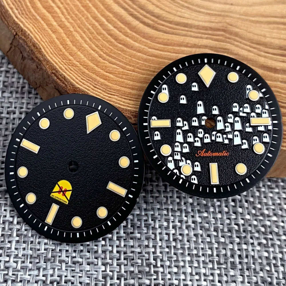 29mm Super Full Luminous Retro Dial Hand For 50- FATHOMS Watches Ghost Green Blue Lume fit NH35 NH36 Movement Dive Watch Men