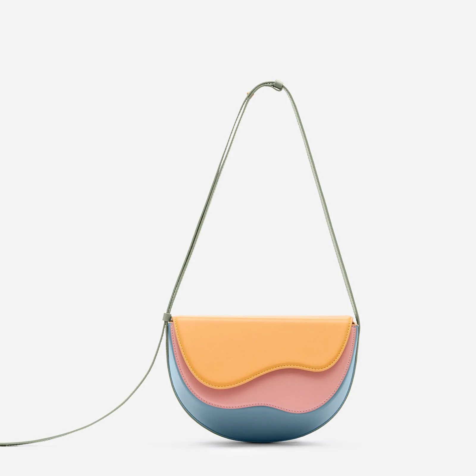 Imagem -04 - Bolsa de Ombro Colorida Meia Lua Feminina Bolsa Tiracolo com Aba Designer de Verão Nova 2023