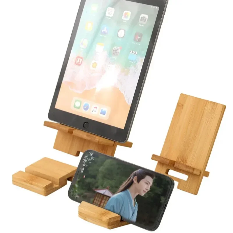 New Simple Universal Portable Solid Wood Cell Phone Racks Desk Stand Holder for Mobile Phone Tablet PC E-reader Home Accessories