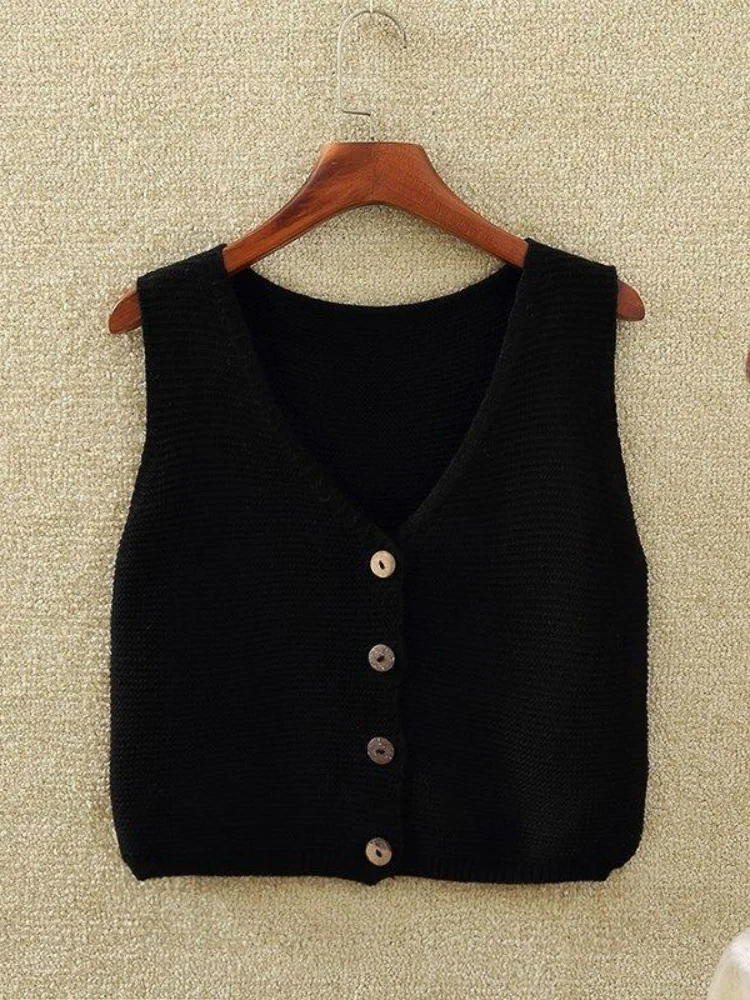 

Spring Autumn Women's Knitted Sweater Vest Open Cardigan Svel ort Outerwear Faion V-ne Commute Sle Tee-acetat...