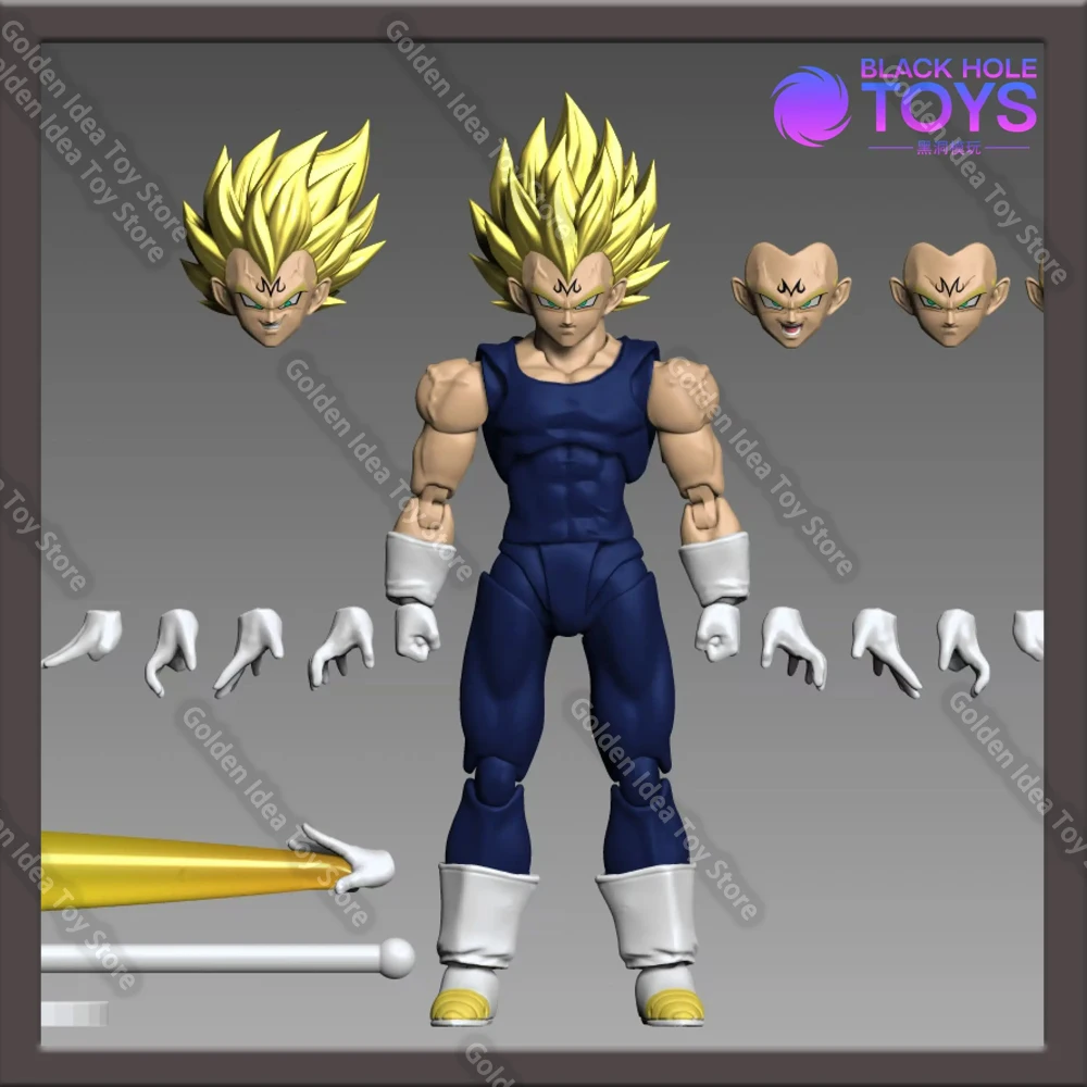 Figuras de acción de Son Goku con agujero negro y Chubby Dragon Ball con cabezas de Vegeta, accesorios, figuras de Anime, modelo de estatua de juguete
