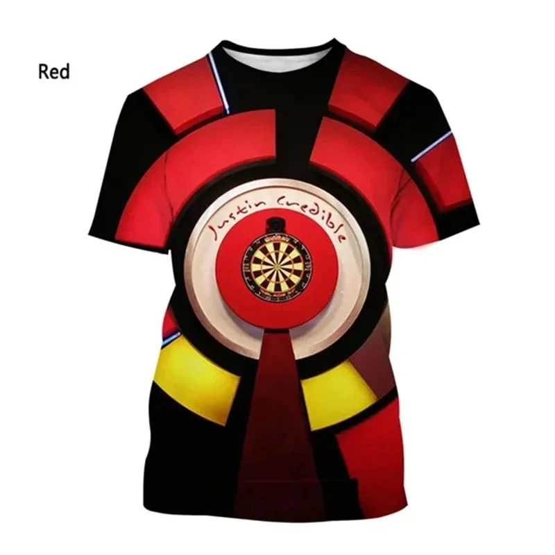 Summer Fashion New Dart Board Throwing Game Men\'s T-shirt Cool Street O-Neck Comfortable Plus Size Short Sleeve Top