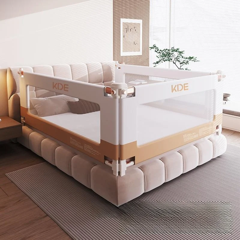 

New Arrival Baby Bed Rail Child Safety Guardrail Prevent Fall Carriage Pull Rope Net Bedside Protection Baby Storage Basket