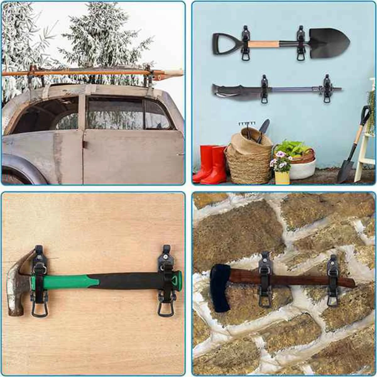 ABZV-6 Stuks Schop Mount voor Imperiaal, Metalen Wandmontage Kit, Schop Houder Klem Muurbevestiging Kit Auto Accessoires