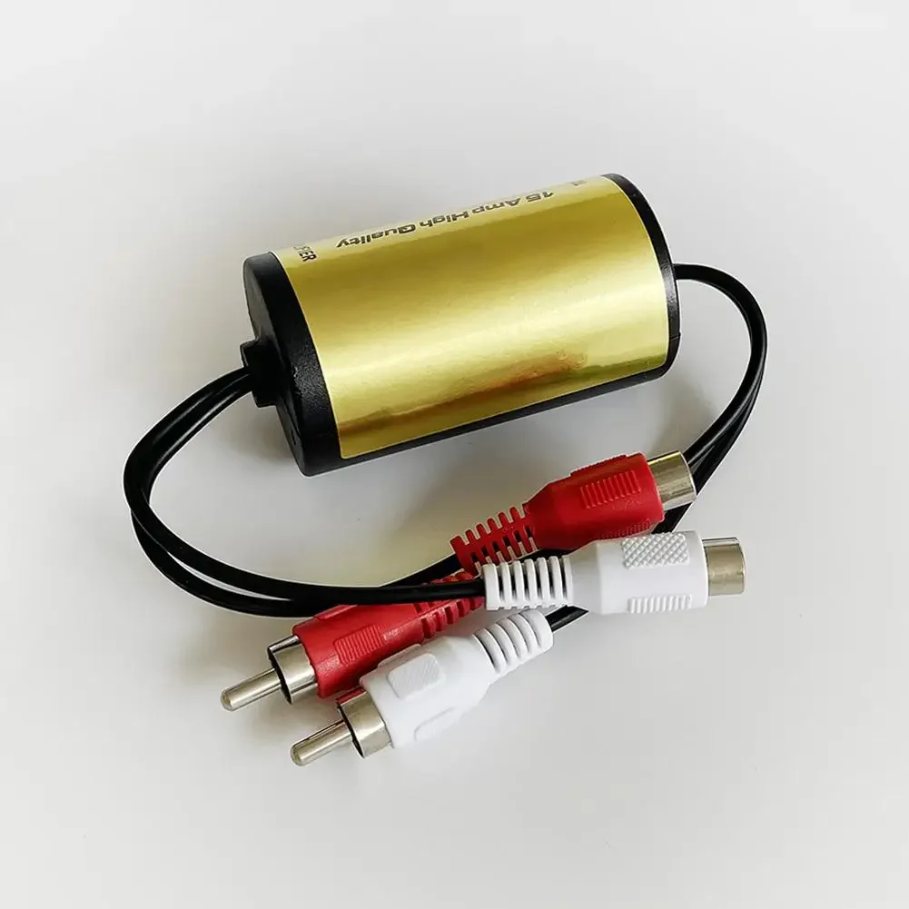 RCA الصوت مرشح الضوضاء القامع الأرض حلقة Lsolator للسيارة والمنزل ستيريو 2 × RCA ذكر، 2 × RCA أنثى