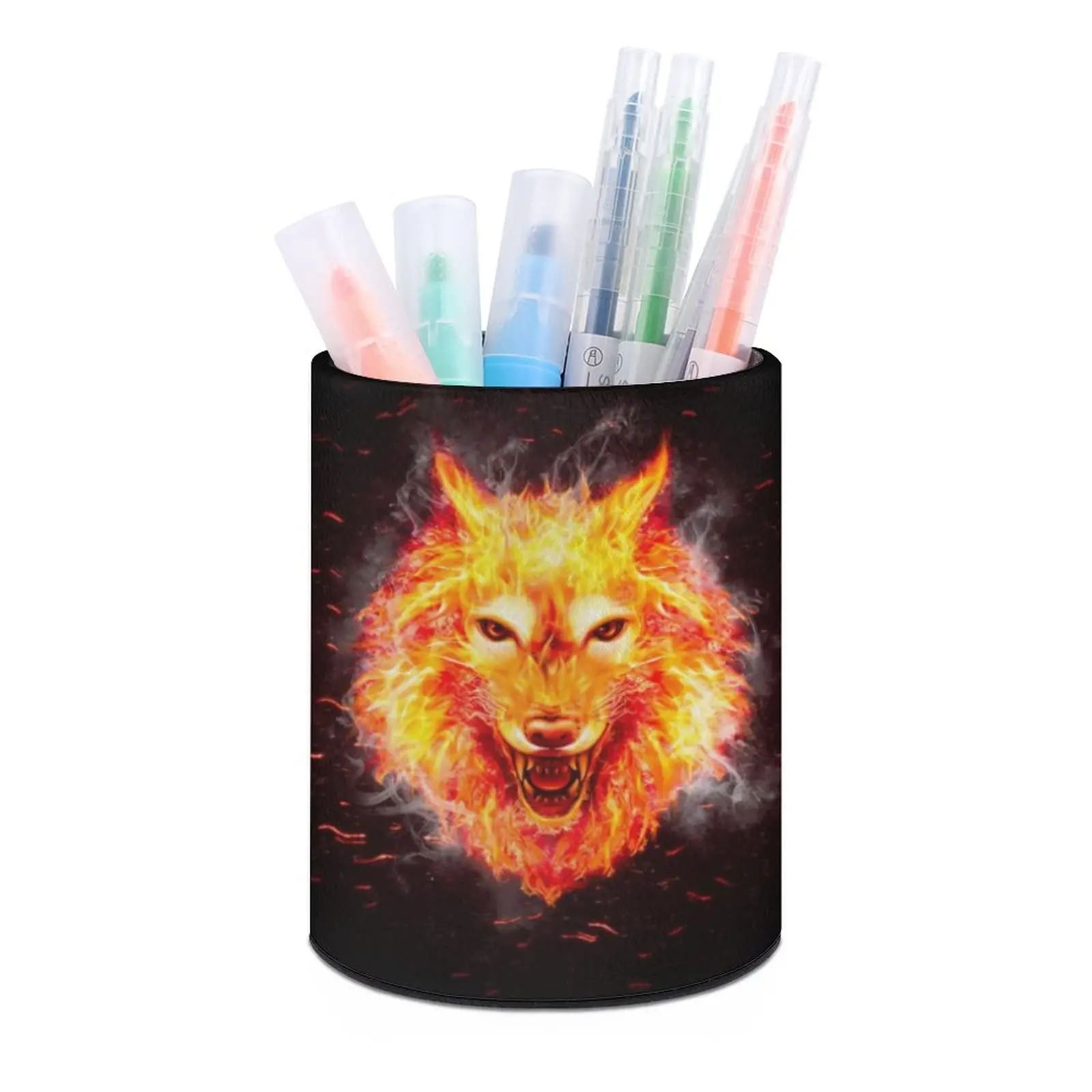 Imagem -04 - Wolf Pen Pot Desktop Pencil Holder Maquiagem Pincéis de Armazenamento Organizador Papelaria Material de Escritório para Meninas Adolescentes e Mulheres