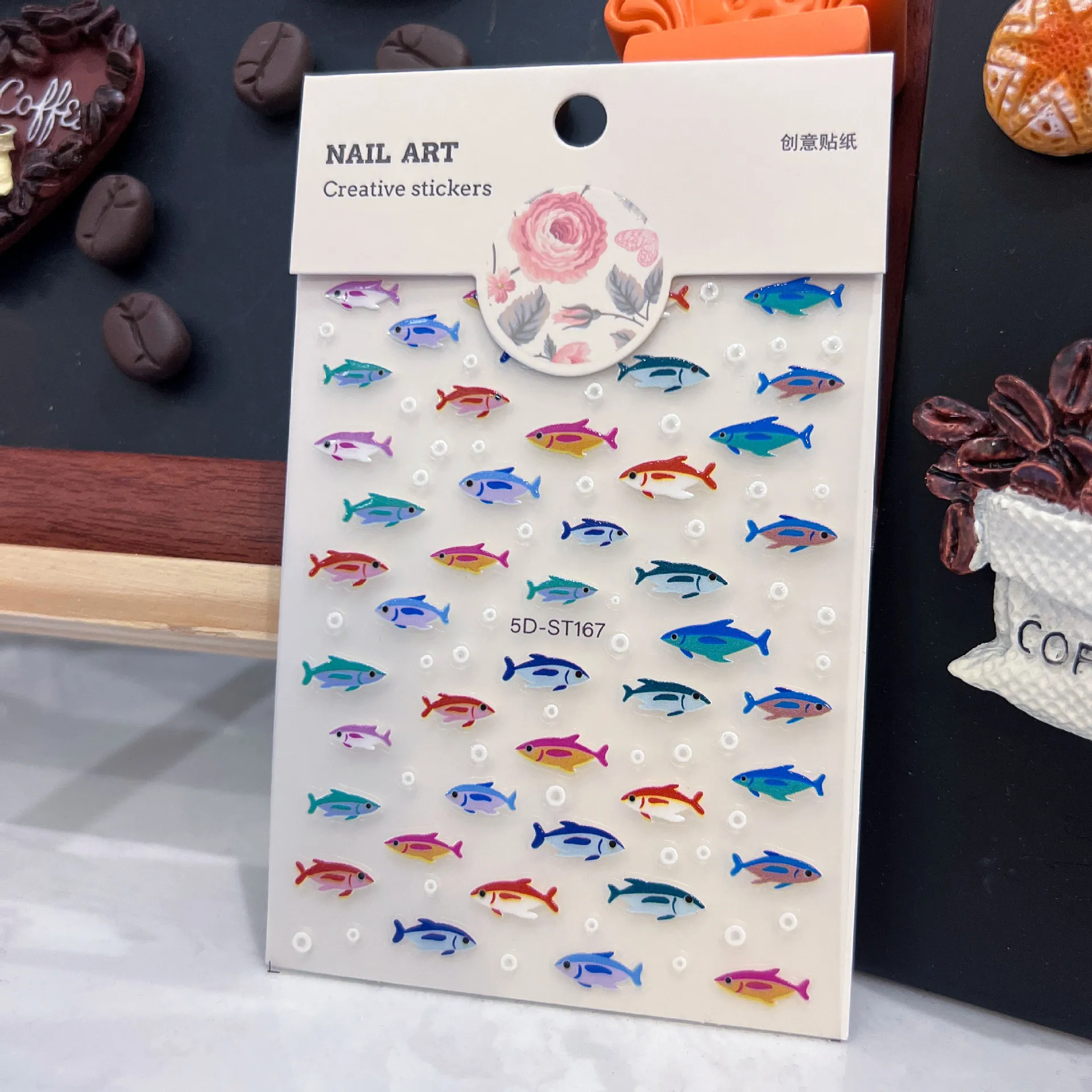 

5D Ocean Fish Stickers - Embossed Marine Life Decals For Nails Phones Scrapbooks Cameras