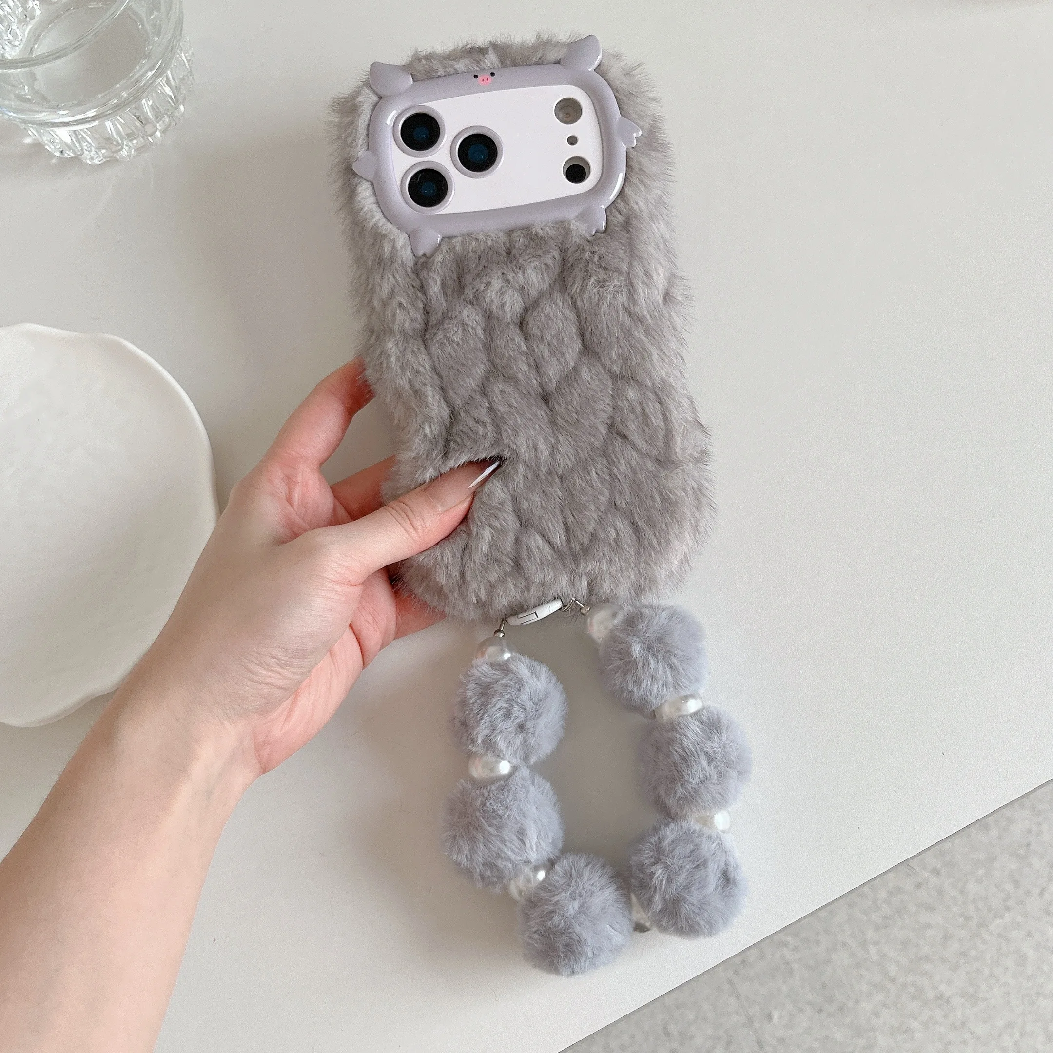 رائعتين خنزير أفخم شل ل 17 برو ماكس 16pro 15plus 14 13 شبكة السلس لينة أفخم غطاء لطيف الحيوان تصميم واقية