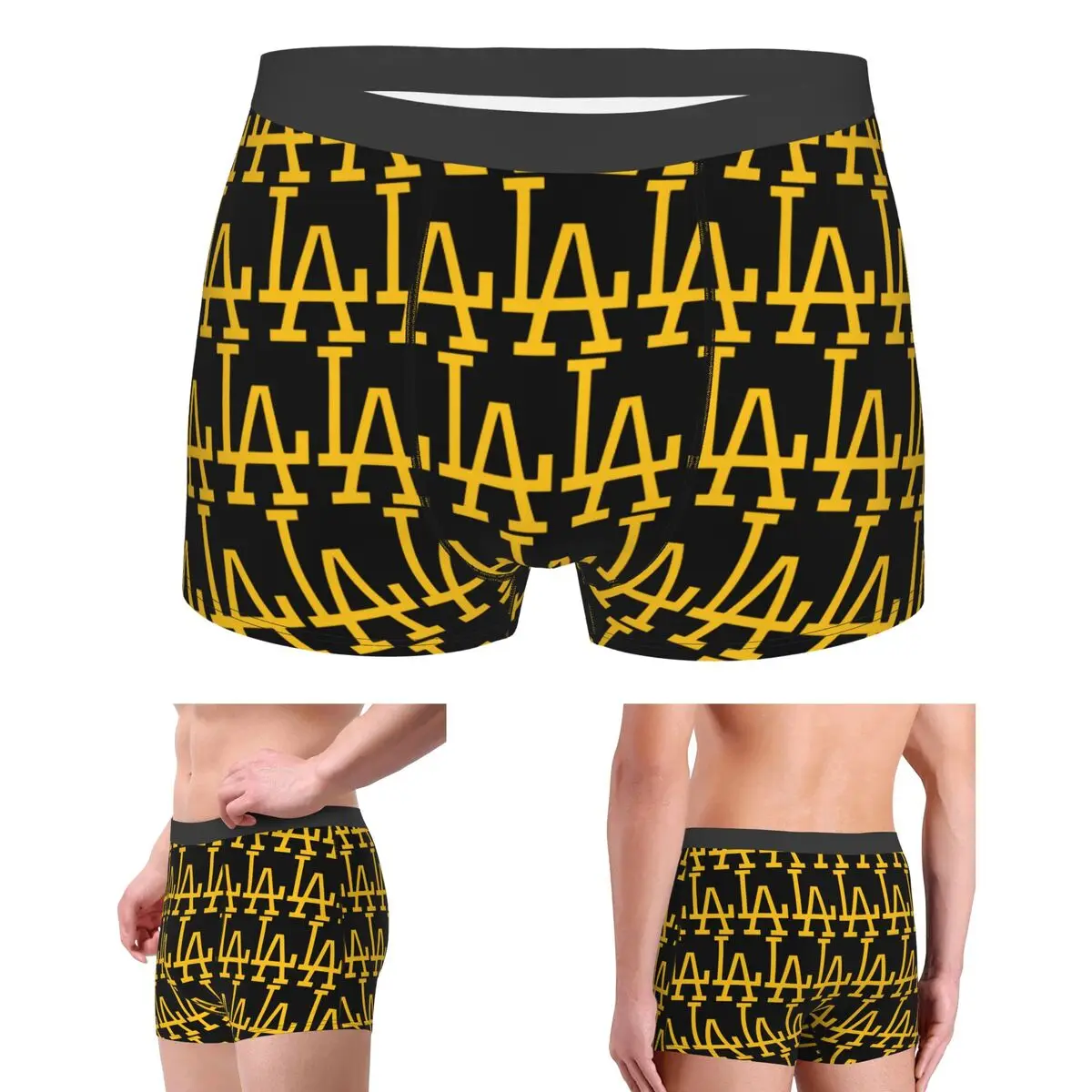 

Boxer Underpants Shorts LA Light Blue Panties Men's Soft Underwear for Homme Man Boyfriend Gift