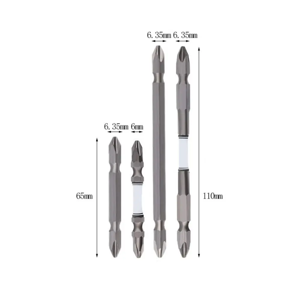 Antirust Magnetic Screwdriver Bit Non Slip Cross PH2 Screw Driver High Hardness Hex Shank Screwdriver Head Set Engineering