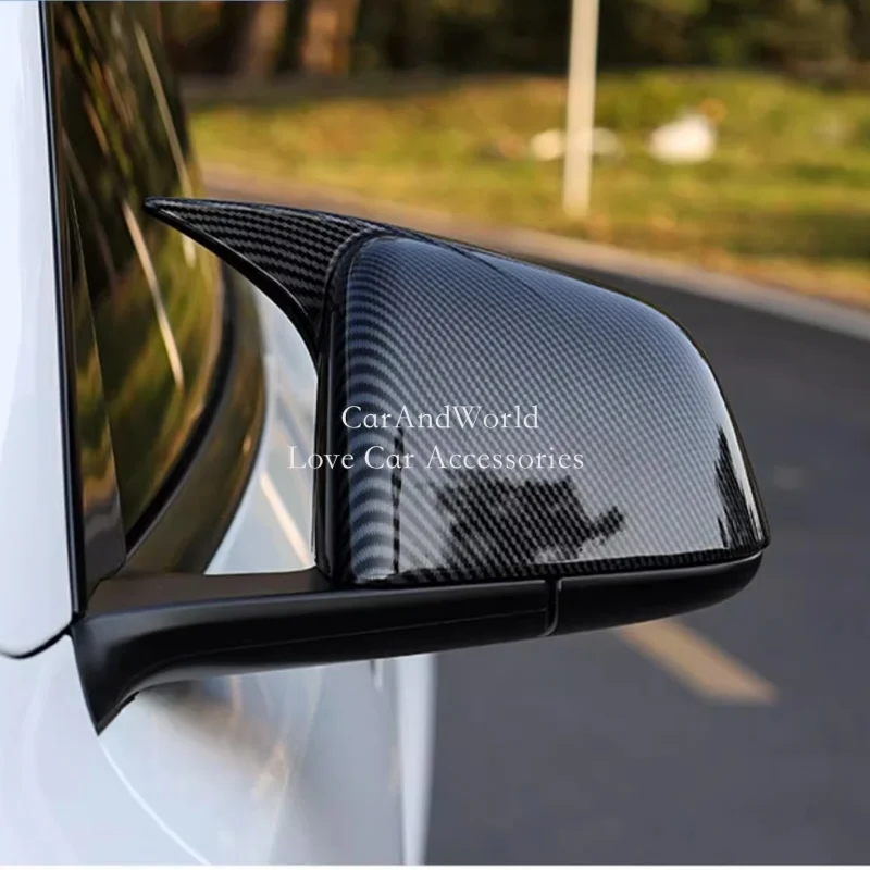 

Door Rear View Mirror Frame Protector Cover For Tesla Model Y 2019-2024 ABS Carbon Fiber Rearview Modified Trims Car Accessories