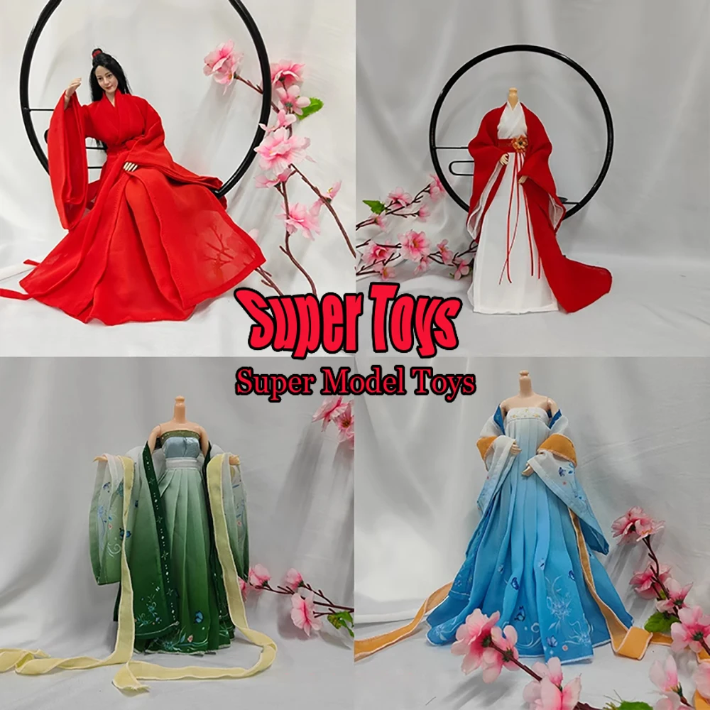 

In Stock 4 Colors 1/6 Scale Female Soldier Clothes Accessory Ancient Style Costume Long Dress Fit 12-inch Action Figure Doll