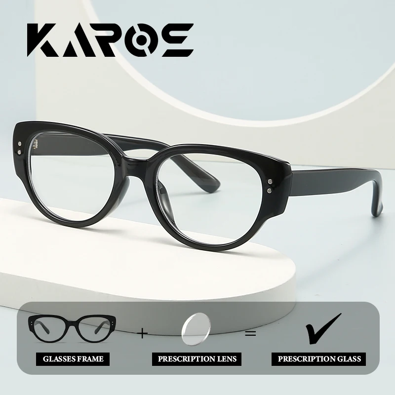 نظارات KAROS المستديرة الخالدة، إطار عين القطة، وصفة طبية قابلة للتخصيص، مضادة للضوء الأزرق، فوتوكروميك تقدمية #1