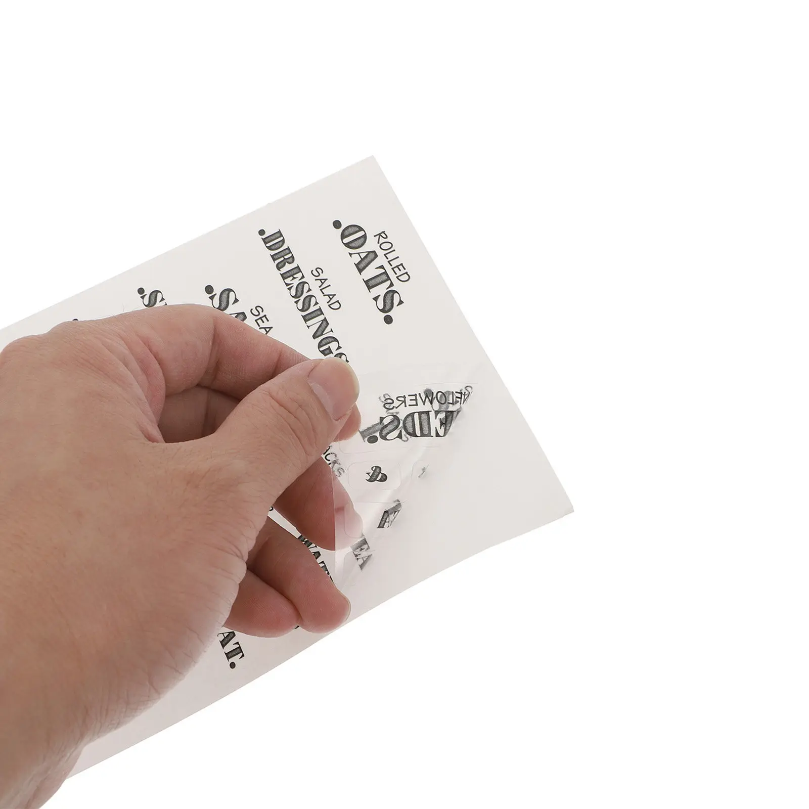 

6Pcs Simple Food Marked Labels Natural Paper Transparent Adhesive Stickers for Kitchen Bakery Dining Room Food Sorting Date