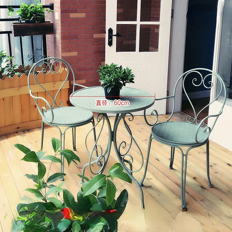 Patio Furniture Set Iron Outdoor Garden Balcony Leisure Coffee Shop Milk Tea Shop Chair Patio Table Furniture