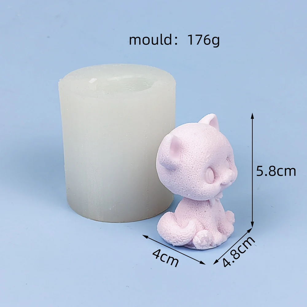 Silicone Animals Molds for Wedding and Birthday, 3D A Cute Pillow, The Sitting Cat Candle Mold, Soap Molds, PRZY, DW0453