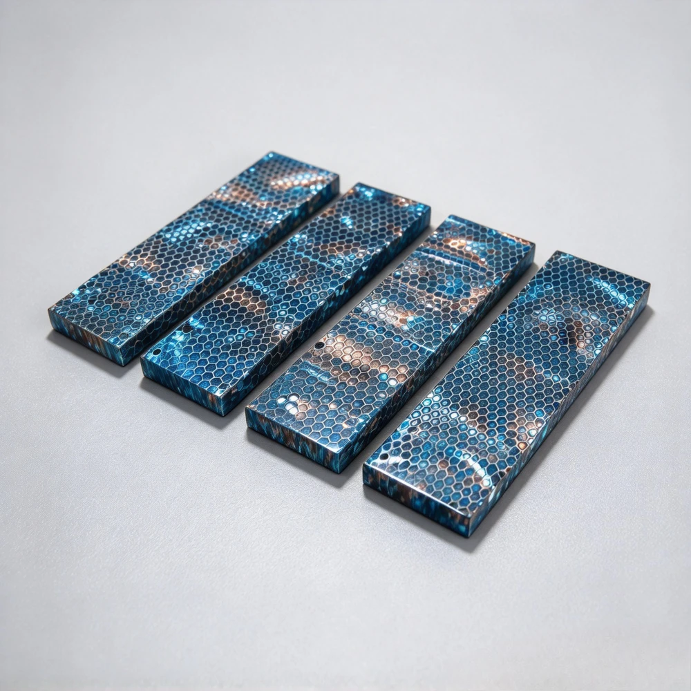 1 PC 120X40X8MM DIY Snake Skin Texture Honeycomb Resin Patch Portable Knife Handle Making Material Tools Accessories