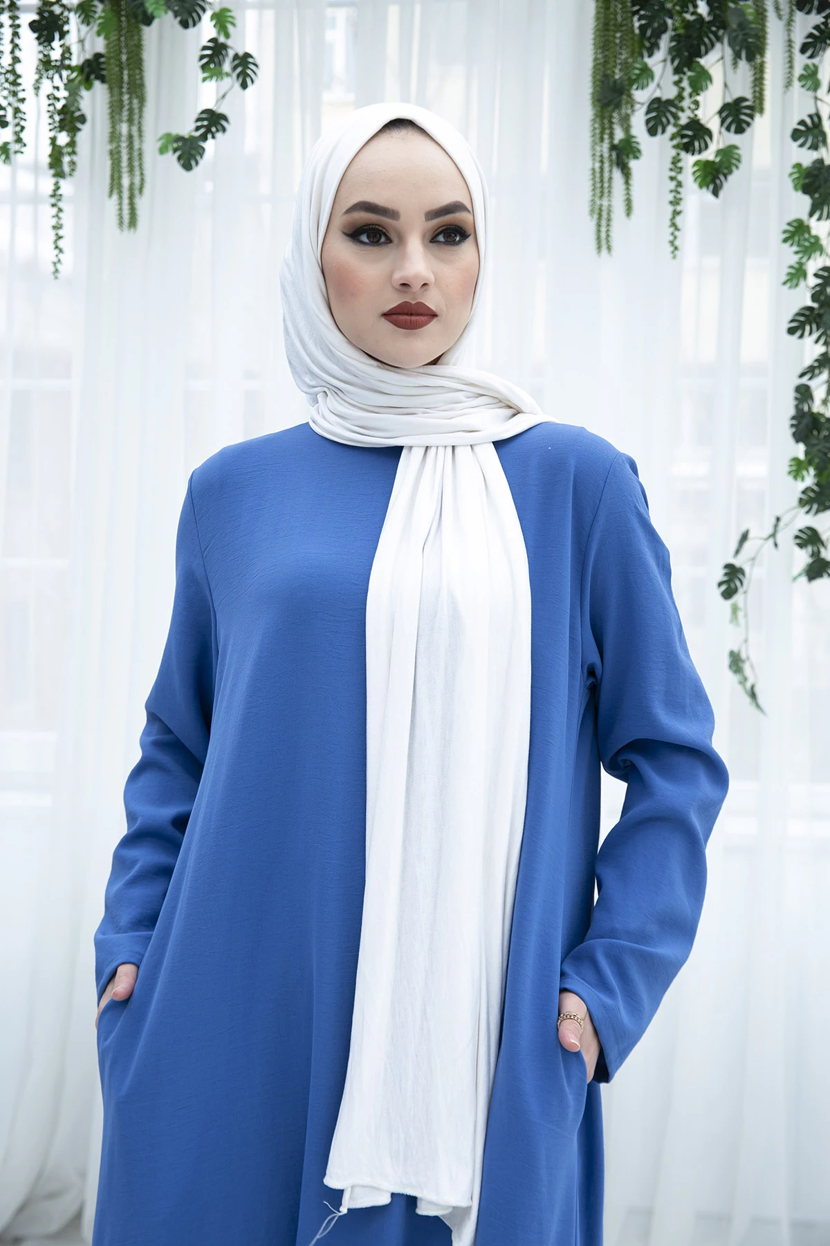 Backing sheet Piliseli Dress SAG-Indigo Winter Autumn 2021 Muslim Women Hijab headscarf Islamic Turkey