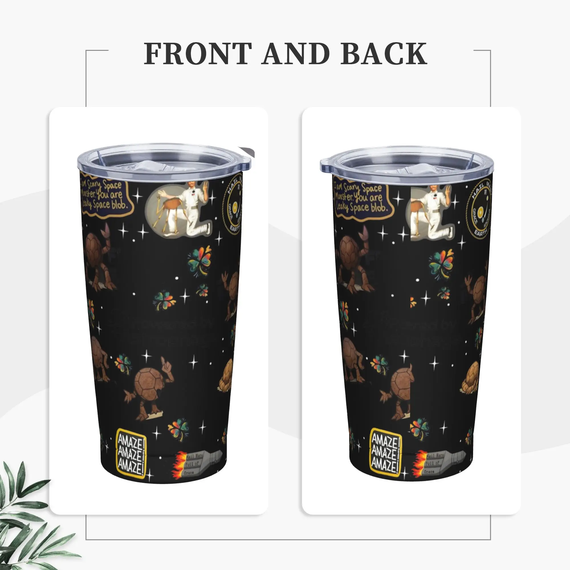 Project Hail Mary Space Rockys Insulated Tumbler with Straws Lid  Vacuum Thermal Mug Outdoor Portable Bottle Cup, 20oz
