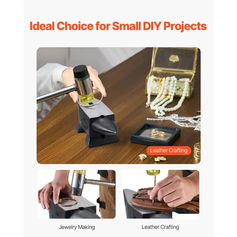 سندان من الفولاذ المصبوب 22 رطل 10 كجم سندان بوق واحد مع سطح كبير وقاعدة ثابتة وسندان مستدير متين عالي الصلابة #6