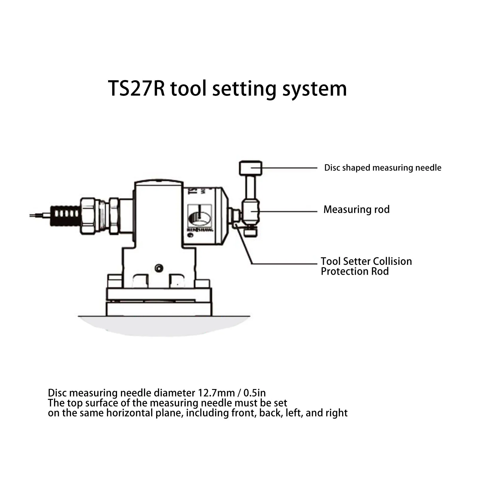 Alloy Steel M4 Tool Setter, Colisão Rod Part, Acessórios de Medidor, Tool Setter