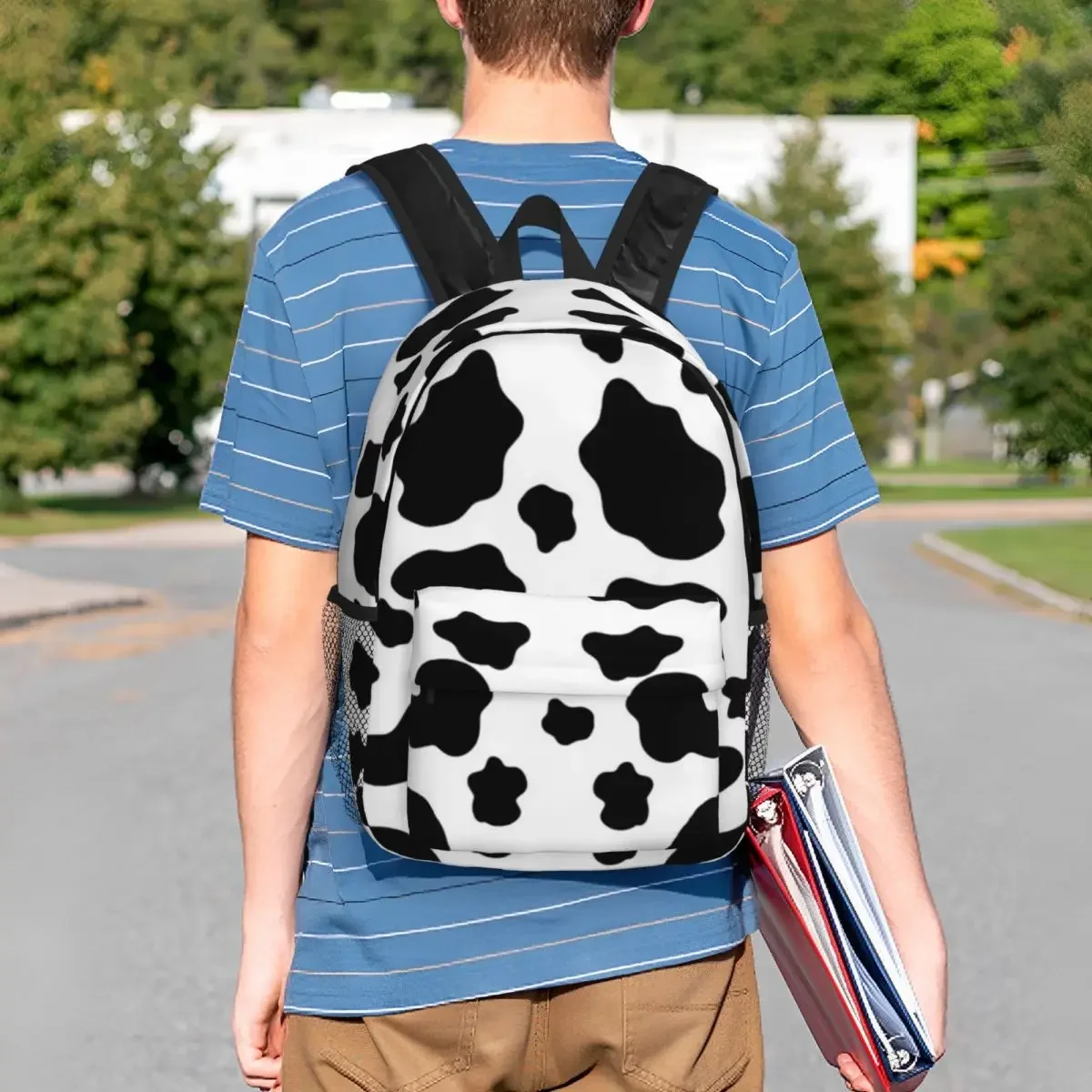 Zaini con stampa mucca Bookbag per adolescenti borse da scuola per studenti di moda borsa a tracolla per zaino da viaggio di grande capacità