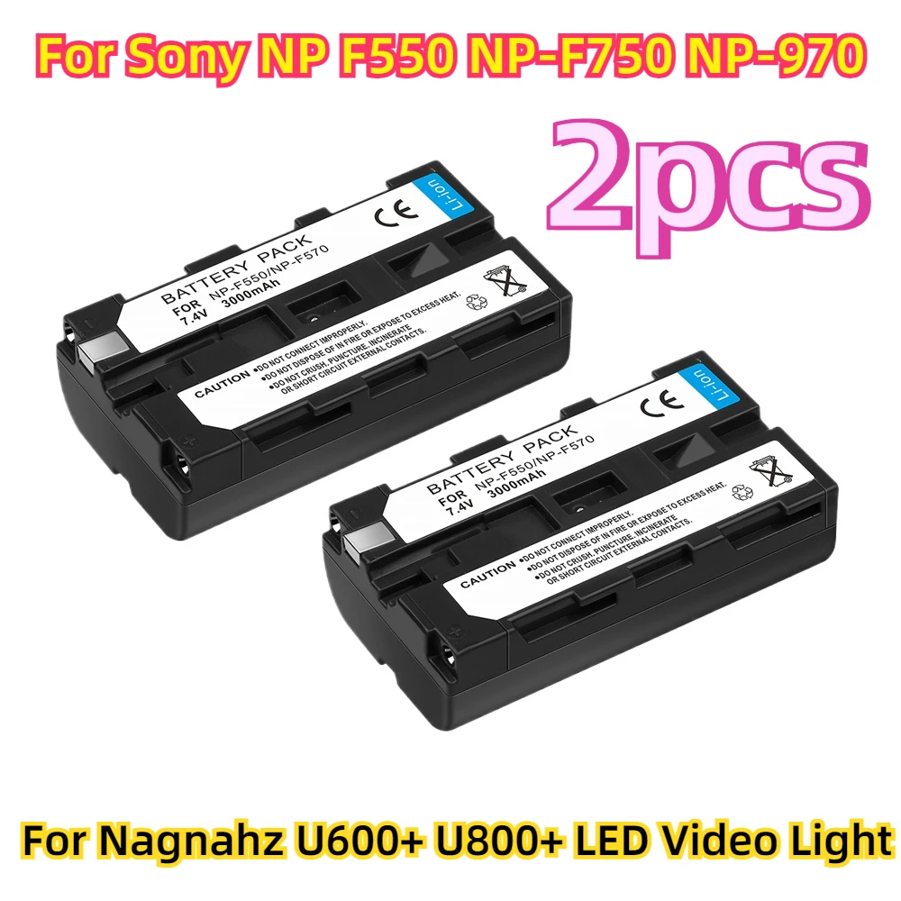 For Sony NP F550 NP-F750 NP-F970 Battery Camera Lights for Nagnahz U600+ U800+ LED Video Light