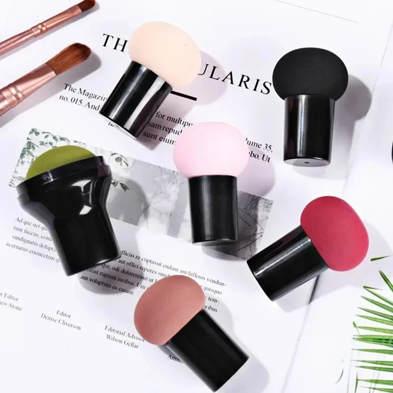 1/2pcs Sponge Handheld Mushroom Head Cosmetic Puff Foundation Cream Concealer Makeup Sponges Smooth Sponge Beauty Makeup Tools