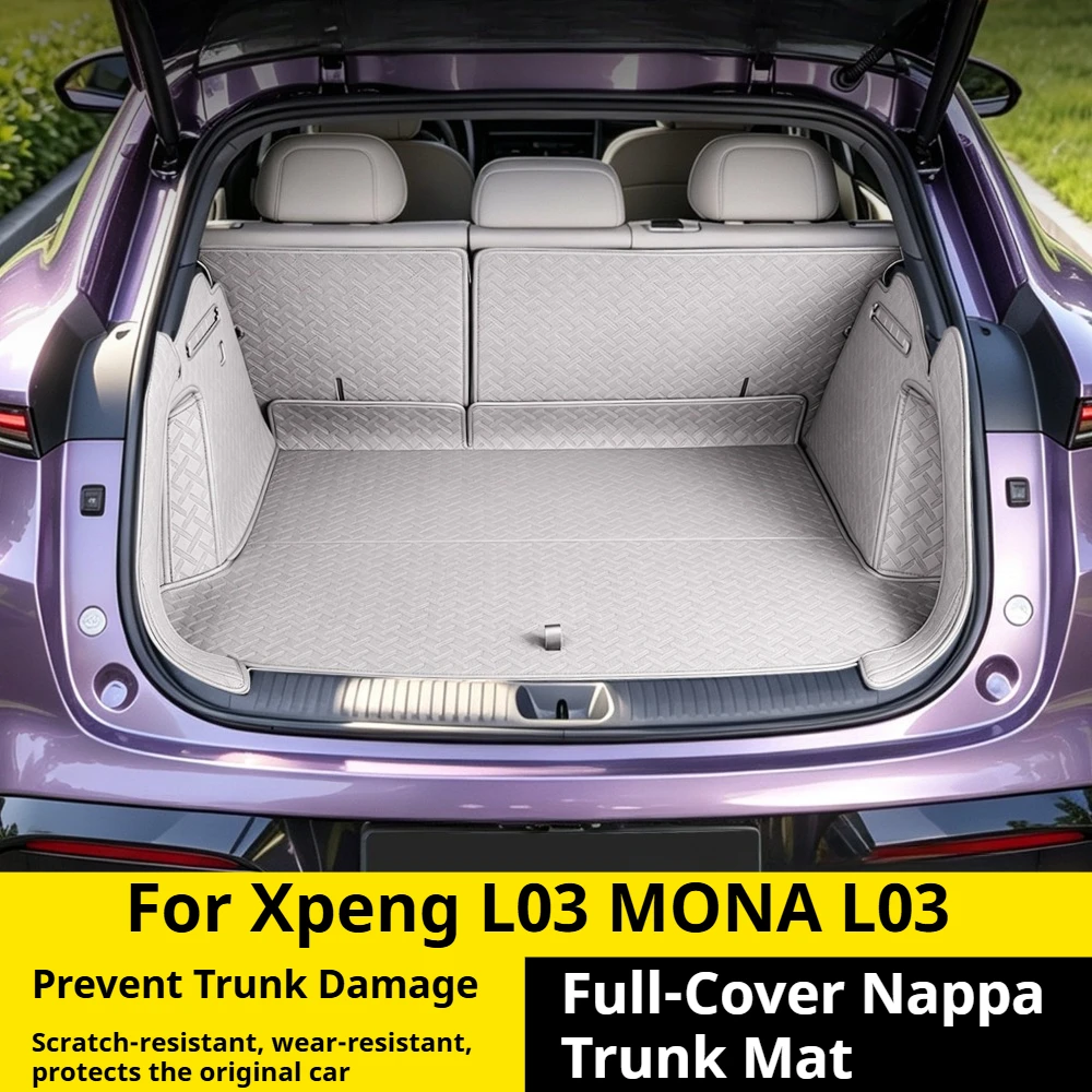 Für Xpeng MONA L03 Nappa-Leder Kofferraummatte Spezieller Schutzbezug Innenraum Modifiziertes Auto-Zubehör