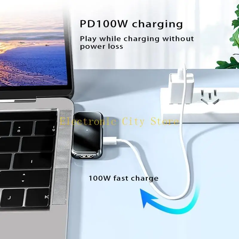 

Intelligent Type-C Docking Station Hub 3 in 1 USB Type C Ports to USB3.0 for HDM HU8D