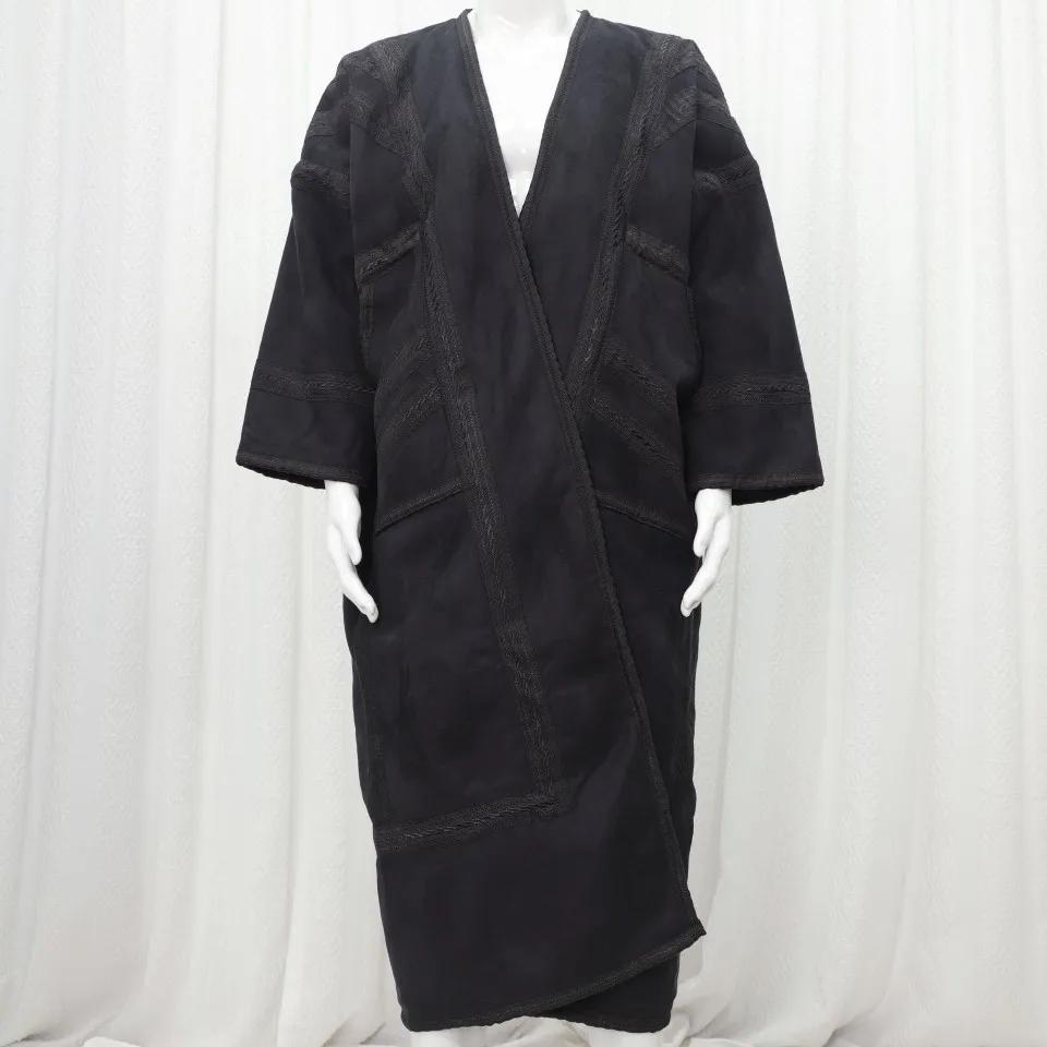 جديد الإسلامية جوبا ثوب المملكة العربية السعودية الشتاء سميكة الدافئة فو الفراء بيشيت للرجال سترة كيمونو معطف قفطان عباية ملابس مسلمة