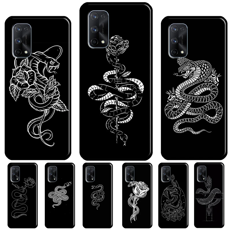 Snake Drawing Art For Realme 10 11 Pro Plus GT Neo 5 C55 C35 C33 C31 C30 C21Y OnePlus Nord CE 2 3 Lite Case