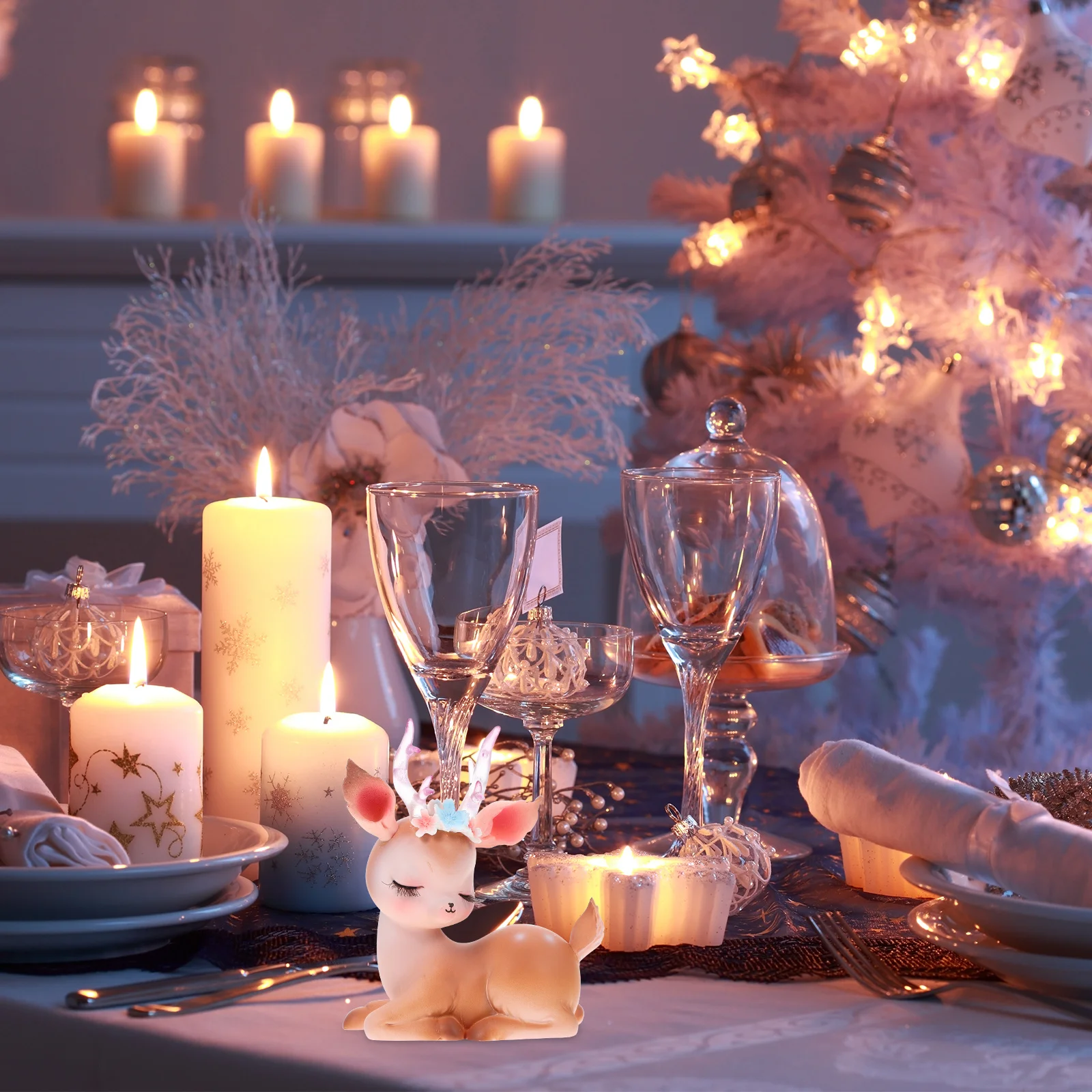 

Resin Deer Adornment Creative Desktop Decor Home Office Car Decoration Resin Deer Ornament Home Decor Desktop Adornment